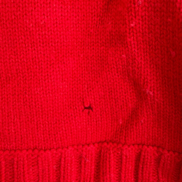 J. Crew Vibrant Red Cashmere Sweater with Ribber Shoulders - Picture 3 of 3